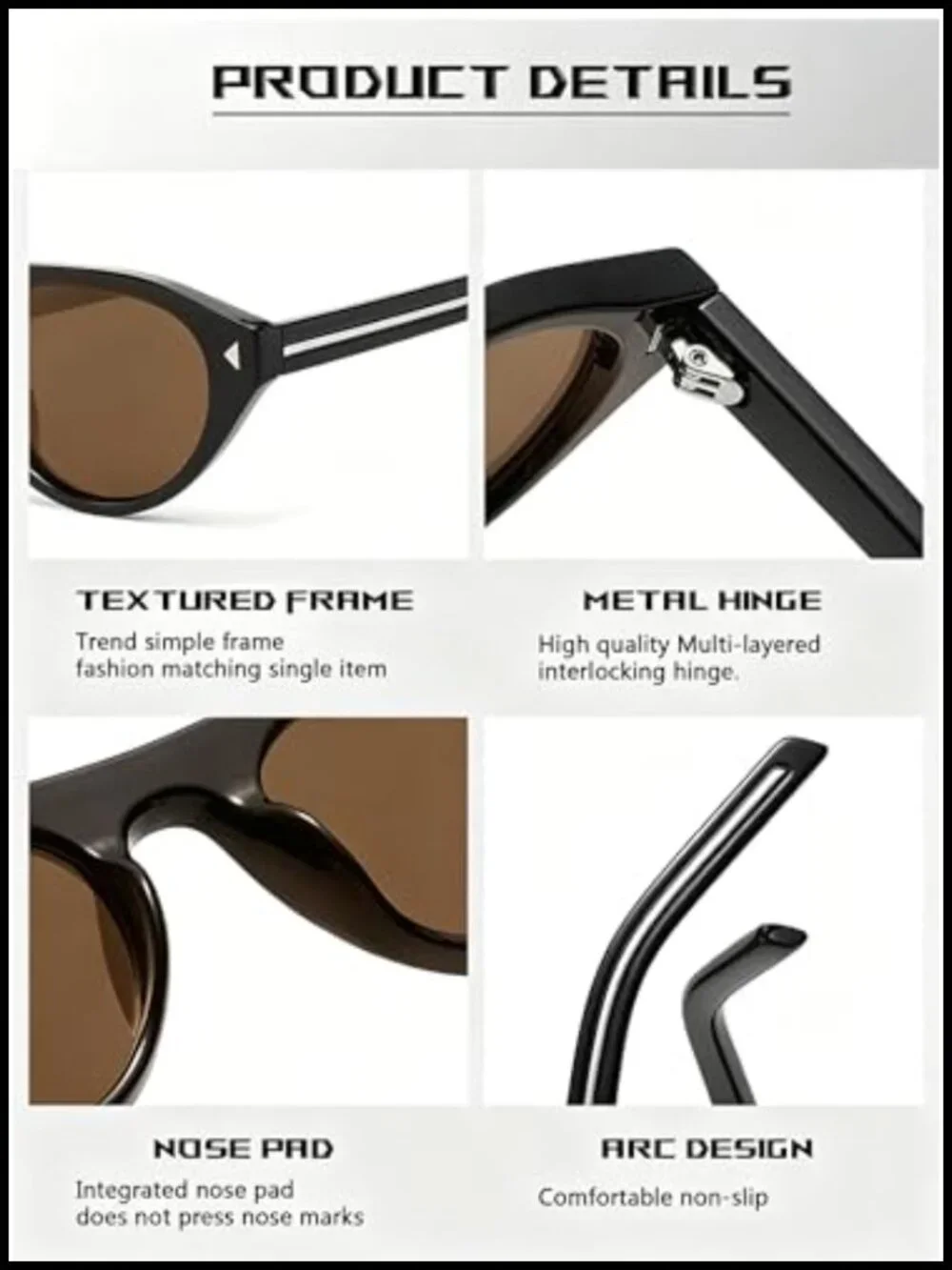 Retro Oval Sunglasses, UV400 Protection, Cat Eye Vintage Shades